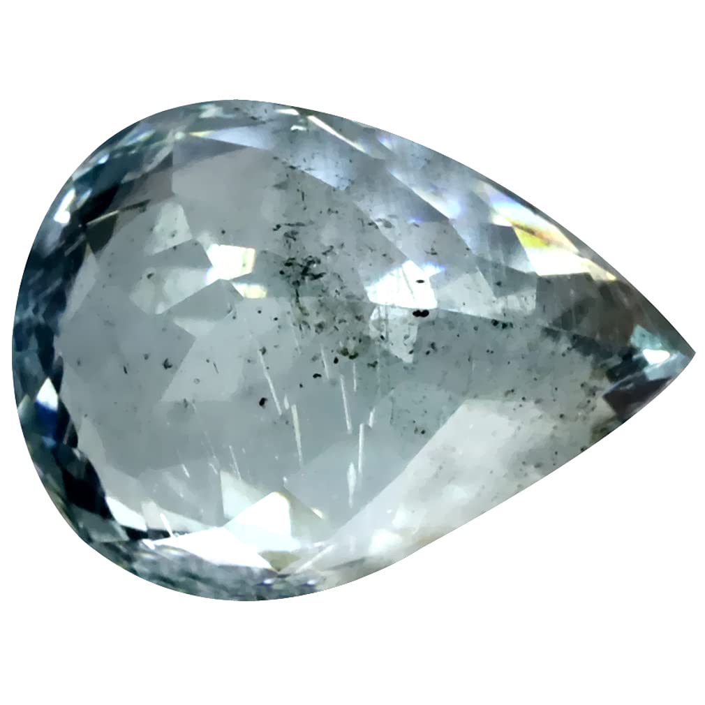 13.72 ct taglio a pera (18 x 13 mm) non riscaldata/non trattata azzurro cielo pietra preziosa naturale, Gemma, ACQUAMARINA
