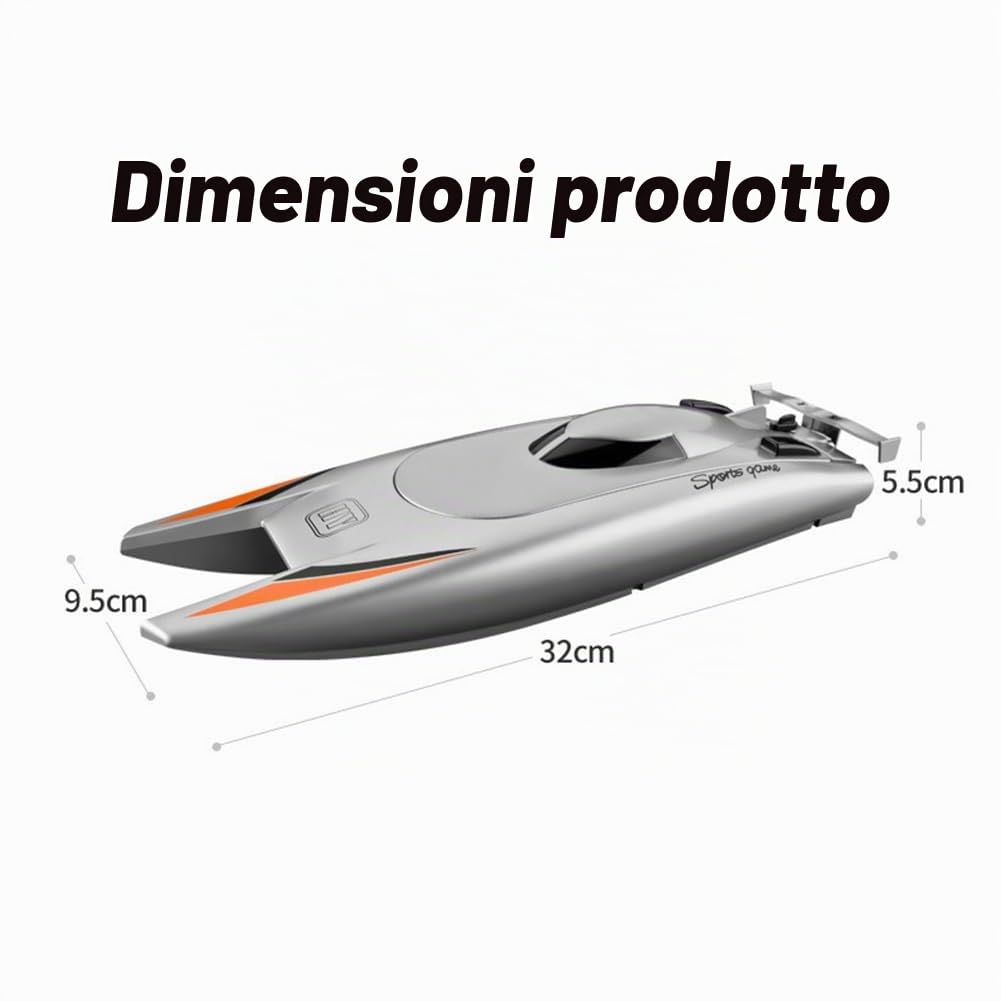 Barca da Regata RC per Adulti - Barca RC da 2,4 GHz Barca Telecomandata Elettronica Ad Alta velocità per Bambini Durevole Facile da Installare Nero