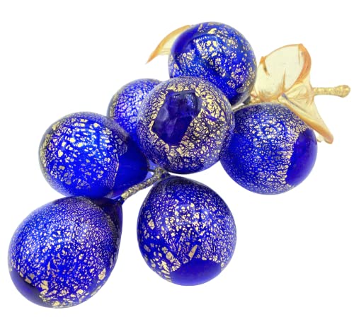 UVA soufflé Murano d'exception grappe 7 Acini feuille d'or - 2