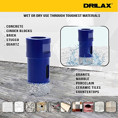 1 Inch Diamond Concrete Hole Saw Grinder Heavy Duty Masonry Drill Bit For Concrete, Granite, Quartz, Porcelain, Ceramic, Tile, Brick, Cinder Blocks 5/8"-11 Thread Connection For Angle Grinders #TOP2