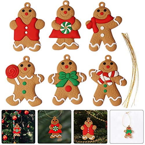 ABOOFAN 12 Pcs Enfeites de Pão de Gengibre de Plástico Enfeites de Gengibre de Plástico Pendurados E