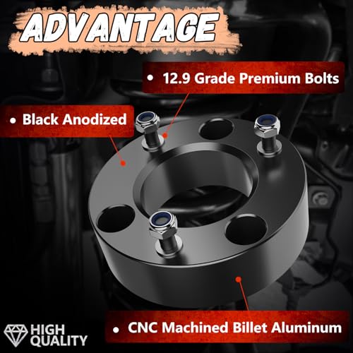Image of 2.5 Inch Front Leveling Lift Kit For 2004-2026 Ford F150 2WD /4WD, Lift Kit Compatible With Expedition 2003-2018,2pcs Aluminum Suspension Strut Spacers | Raise Front End 2.5 inch