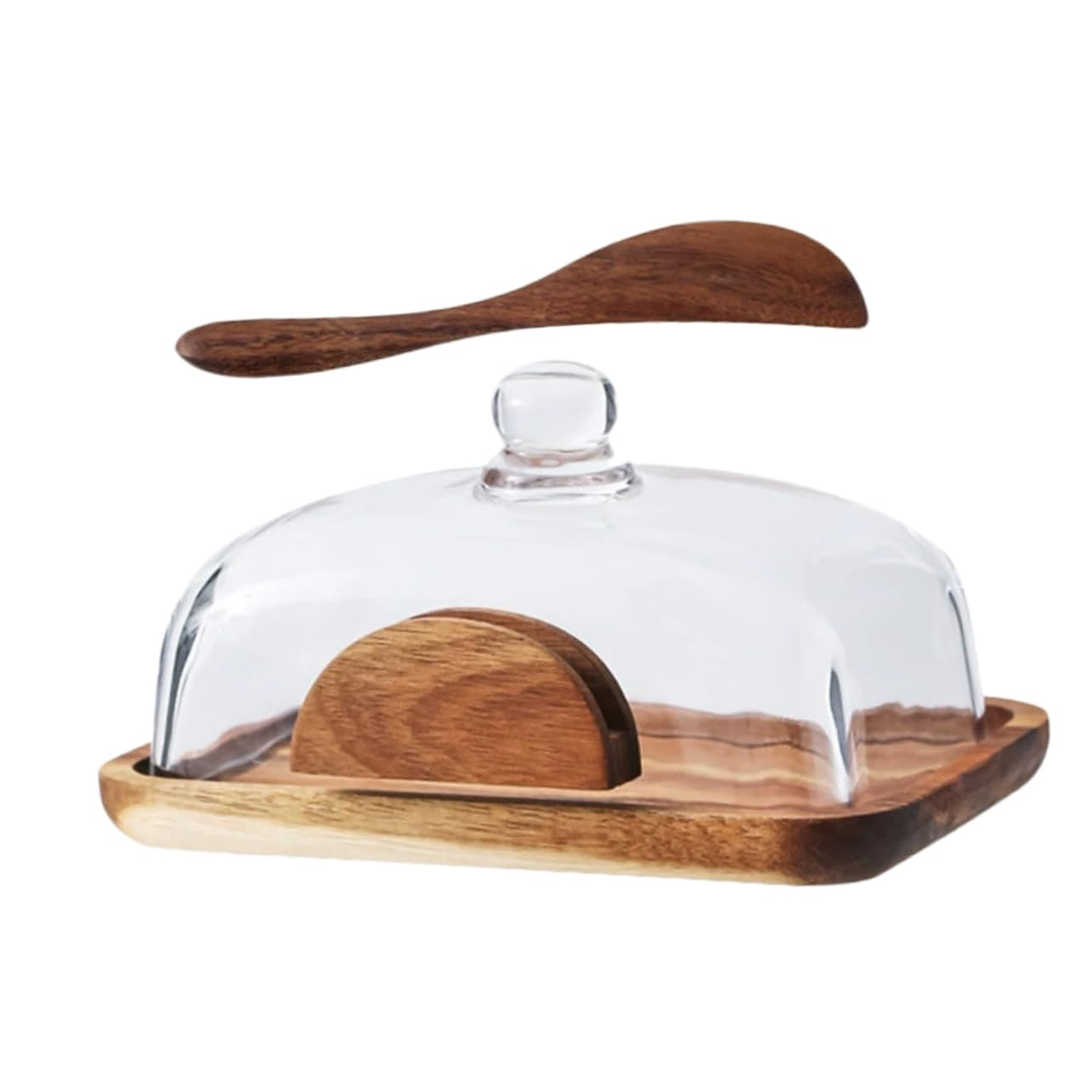 Cabilock Butter Dish with Lid Natural Butter Storage Box Versatile Cheese Keeper Snack Container for Baking Serving and Kitchen Decor