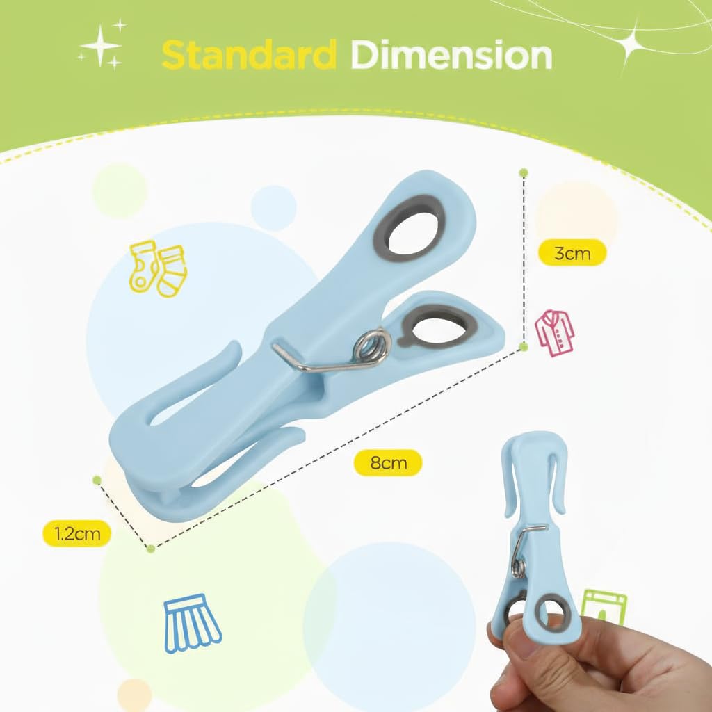 30 Clip Appendini In Acciaio Inox Multiuso - Ganci Per Armadio, Calze, Asciugamani, Mollette Resistenti - 2