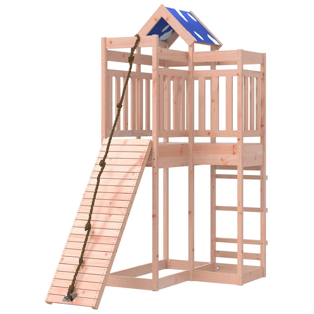 Torre da gioco in legno massiccio Douglas con piattaforma da 118 cm, rampa