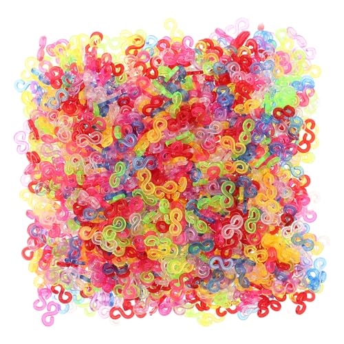 Clips en S SHINEOFI para pulseras de goma, 2000 conectores plásticos de telar para manualidades