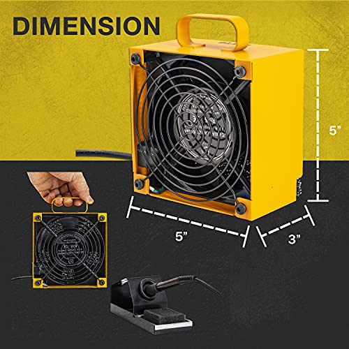 Image of KOTTO Solder Smoke Absorber Remover Fume Extractor Smoke Prevention Absorber DIY Working Fan for Soldering Station (Yellow)