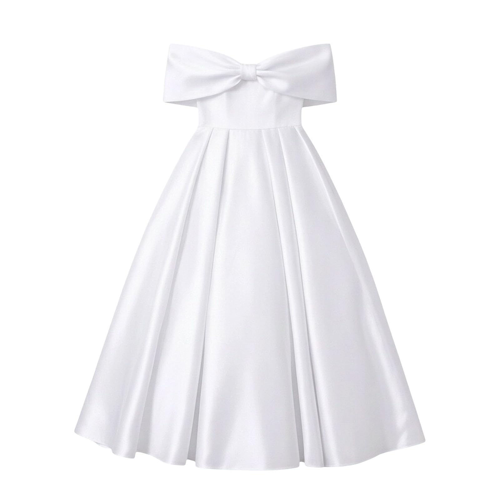 Générique Robe de soirée Longue Unie pour Filles épaules dénudées ornées d’Un Tenue élégante adaptée aux Enfants âgés de 5 à 16 Ans Parfaite pour Les activités Quotidiennes et Loisirs