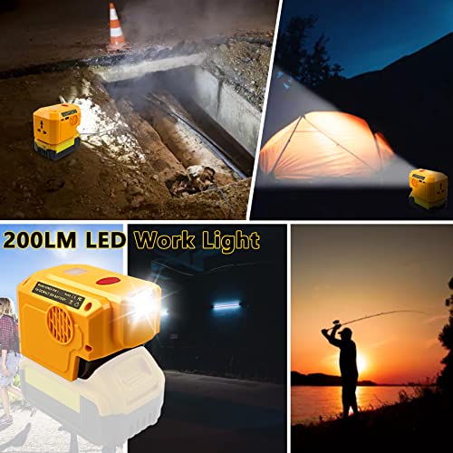 200W Power Inverter For Dewalt 20V Outdoor Generators,For Dewalt Dc 18V To Ac 110V ~120V Portable Power Source Supply With Ac Outlet &Usb Port&Type-C Port& Led Light Charger Adapter #TOP6
