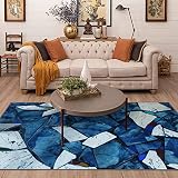 Area Runner Rug Non-Slip Throw Rugs Blue and Gray Tone Marble Stone Texture for Background Marble Fl