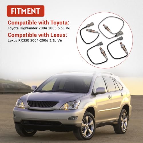 Sensor De Oxígeno 4 Pzas Compatible Toyota Highlander Lexus RX330 miniatura 2