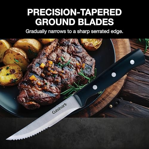 Ensemble de 6 couteaux à steak Cuisinart à triple rivet, en acier inoxydable à haute teneur en carbone (TRC-H6SKC)