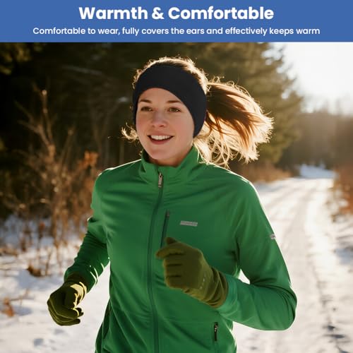 AOOSA 2 Stück Warmes Stirnband, Sport Stirnband Ohrenwärmer für Damen und Herren, Winddicht Unisex Warme Ohrenschützer, Winter Headband für Joggen Laufen Wandern Radfahren und Motorradfahren
