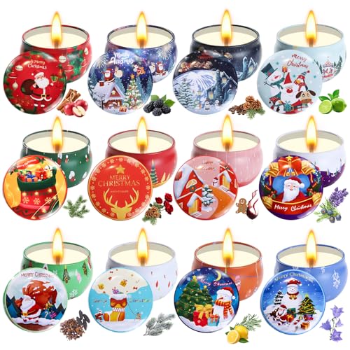 Besondere Weihnachtskerzen 20 12 Stück Duftkerze Geschenkset Weihnachten, Weihnachtskerzen...