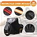 Tokept Black Motorcycle Cover, 210D Oxford Fabric All Weather Water Sun Protection, 116 inch Vehicle Cover for Harley Davidson Honda Suzuki Kawasaki Yamaha (XXXL)
