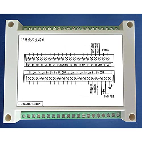 16AO 16-Channel Analog Output Module 4-20mA 0-10V Output Modbus Protocol Industrial Control Support 4-20mA 0-5V 0-10V