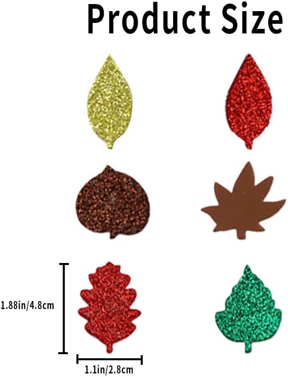 120 Pieces Leaf Stickers Felt Leaf Fall Stickers Maple Leaf Decals Autumn Crafts Decorations Leaf Decorations for Thanksgiving Party Craft Ornaments Autumn Decor