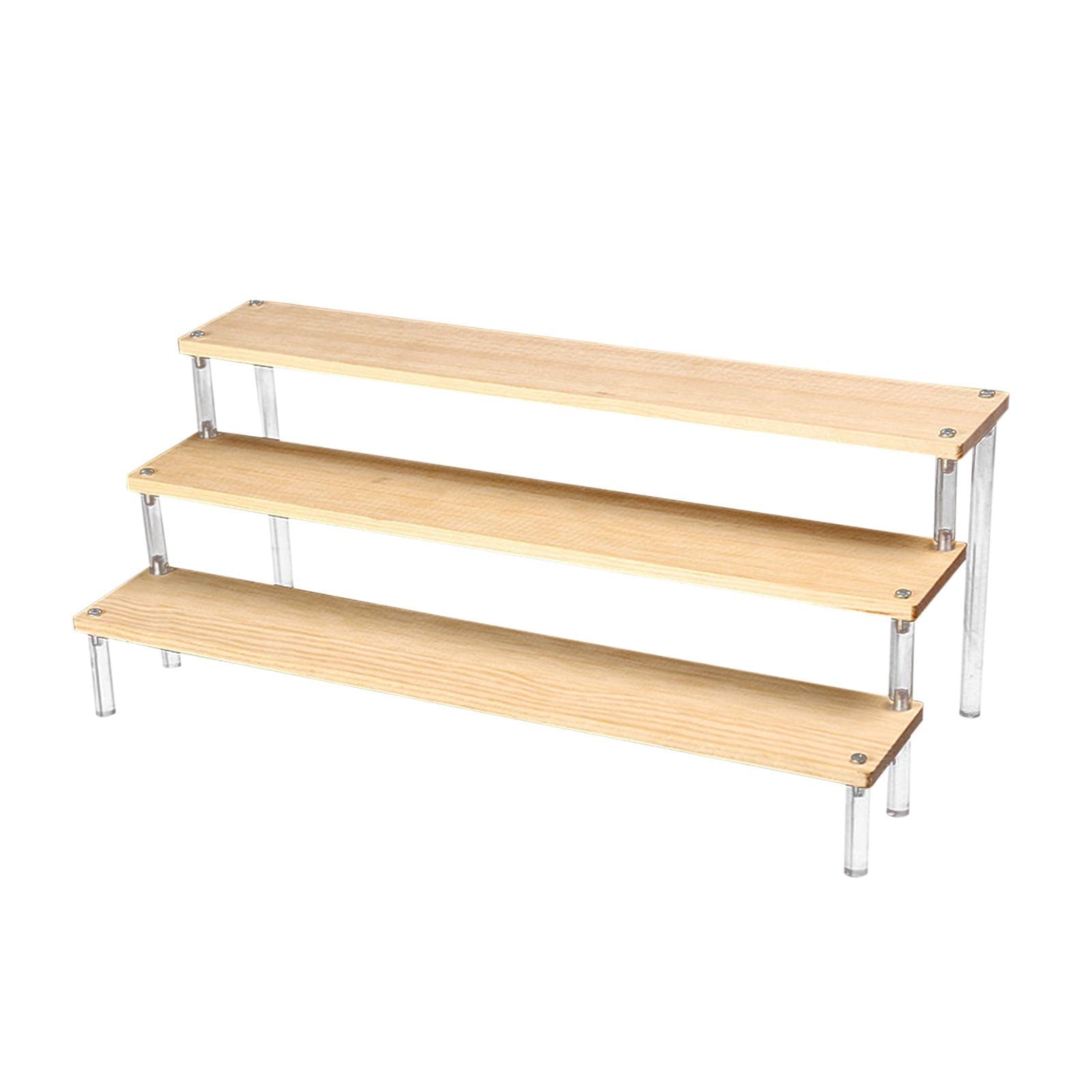Zestaw 2 przezroczystych akrylowych 3-poziomowych półek na perfumy i kosmetyki stylowe przechowywanie zapachów i akcesoriów oszczędzający miejsce design