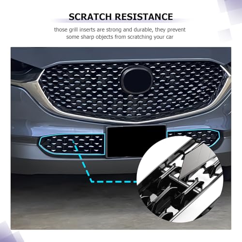 Image of LUWU Front Grill Mesh Compatible With 2020-2025 2026 Mazda CX-30 Front Mesh Grill Inserts Trims Front Mesh Grille Cover Guard for 2025 2026 Mazda CX30 Car Exterior Accessories ABS Material 2PCS