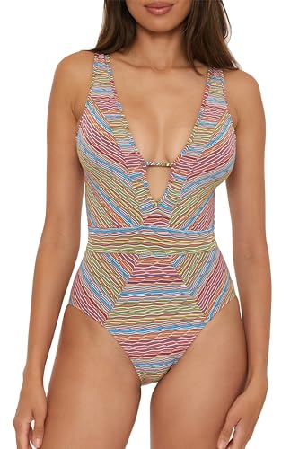 BECCA Women's Free Spirit One Piece Swimsuit, Plunge Neck, Bathing Suits - Main Image