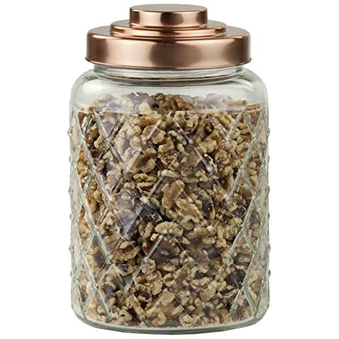 Home Basics jarra de cristal w/cobre Top Cover