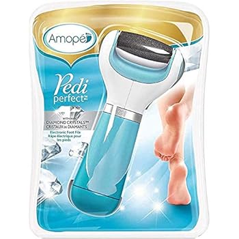 Amope Pedi Perfect Electronic Dry Foot File (Blue/Pink), Regular Coarse Roller Head with Diamond Crystals for Feet, Removes Hard and Dead Skin –  1 Count (Packaging May Vary)