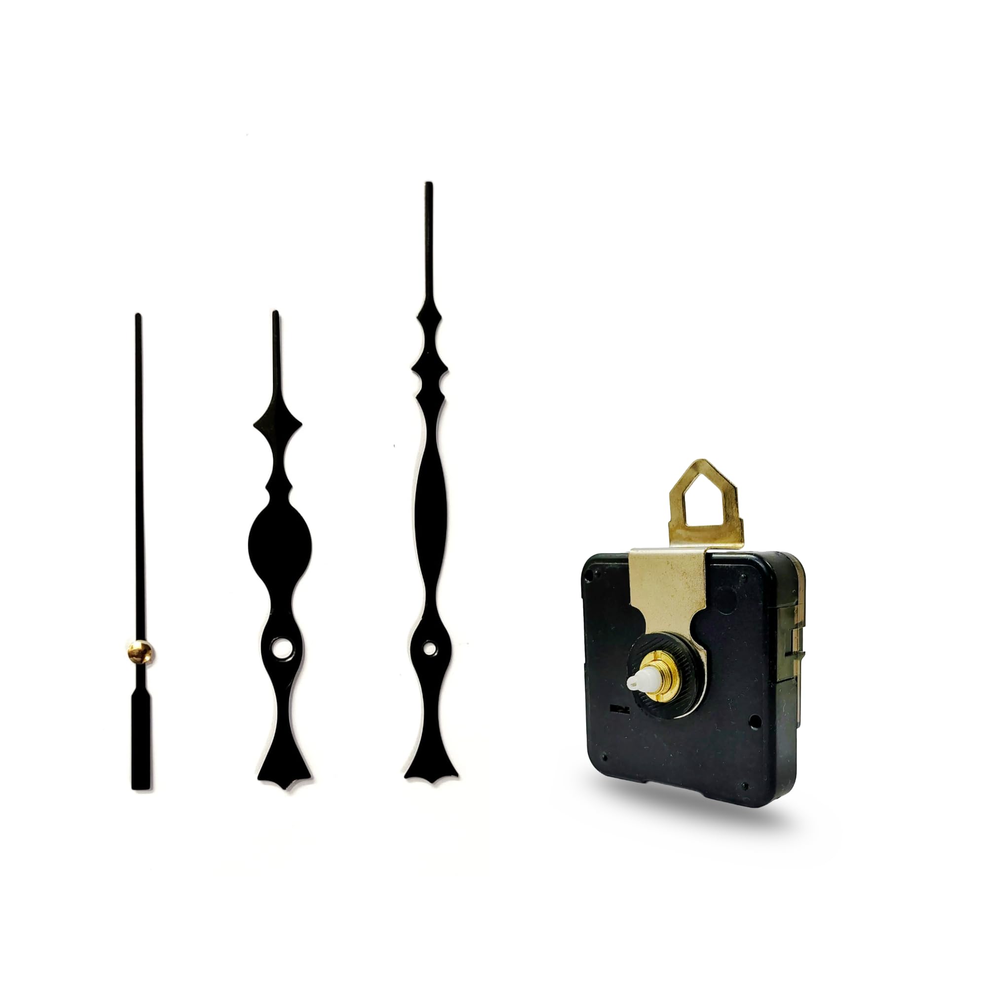Epoxy Fusion Quartz 12mm Sweep Silent Movement Machine and Black Needles, Quartz Wall Clock Movement Replacement Clock Machine with Hands