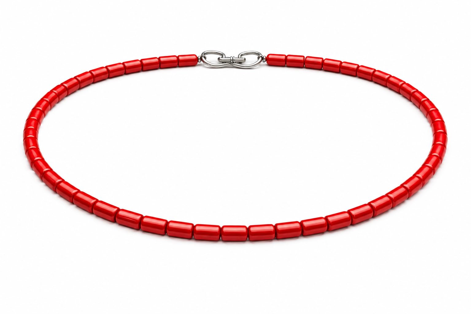 Neelam Arts Red Coral Color Synthetic Stone 3x8 mm Tube Shape Beads Single Strand Necklace for Women-image-8