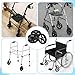 4 Pack Replacement Wheelchair Wheels 6 Inch Universal Anti-Slip Wheelchair Front Wheels Solid Wheelchairs Front Wheel With 4 Axles for Wheelchairs, Rollators, Walkers, Black