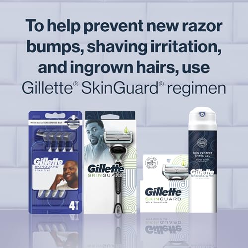Image of Gillette SkinGuard Men's Razor Blades, 4 Blade Refills (Pack of 2)