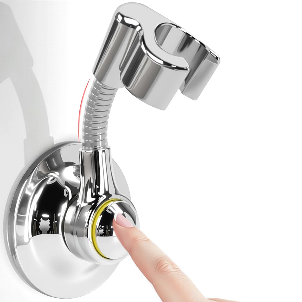 Support de Pommeau de Douche à Ventouse, Support de Douche Réglable, Rotatif à 360°, Supports Douchette Sans Perçage Supports de Douches à Main pour Caravane, Camping-car, Salle de Bain