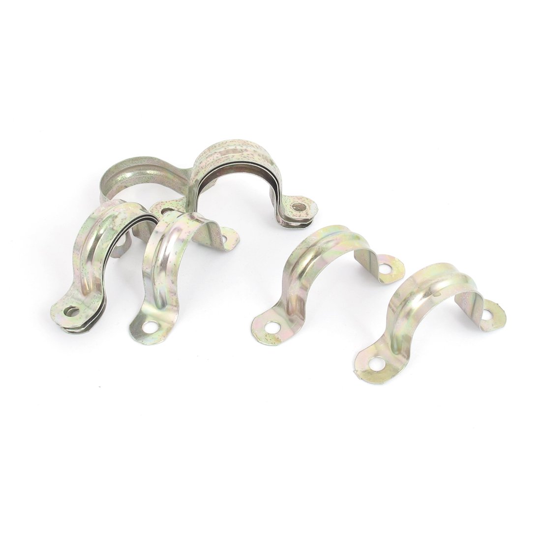 Uxcell Bronze Sourcingmap 30Mm(1.2Inch) Rigid Pipe Strap, 2 Holes Tube Straps 304 Stainless Steel Tension Tube Clip Clamp Tone 10Pcs