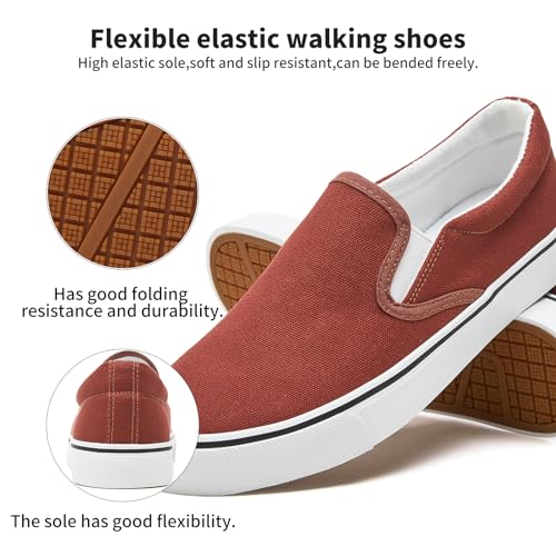 Image of Women's Canvas Slip On Sneakers Non Slip Loafers | low top non slip on walking breathable casual comfortable fashion tennis