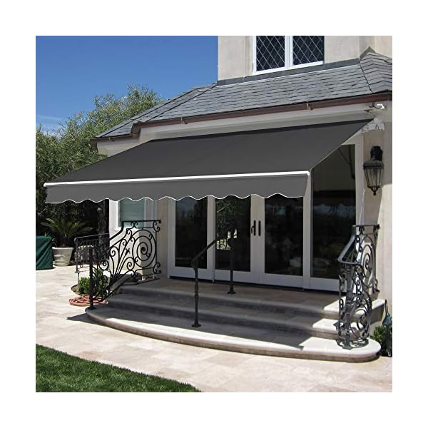 Best Choice Products 98x80in Retractable Awning, Aluminum Polyester Sun