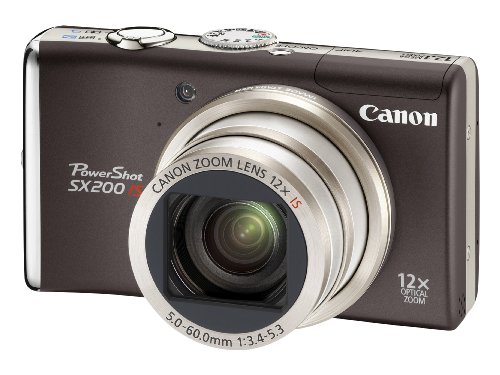 Canon PowerShot SX200 IS Digital Camera - Black (12.1 MP, 12x Optical Zoom) 3.0 inch LCD (Renewed)