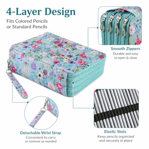 Image of 184 Slots Colored Pencil Case Organizer, 4 Layer Bag