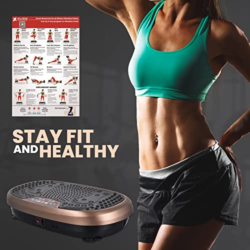 Eilison Full Body Vibration Plate Workout Poster - Comprehensive Vibration Plate Exercise Machine Chart Workout Poster with Training Suggestions & Detailed Instructions in Convenient Workout Chart