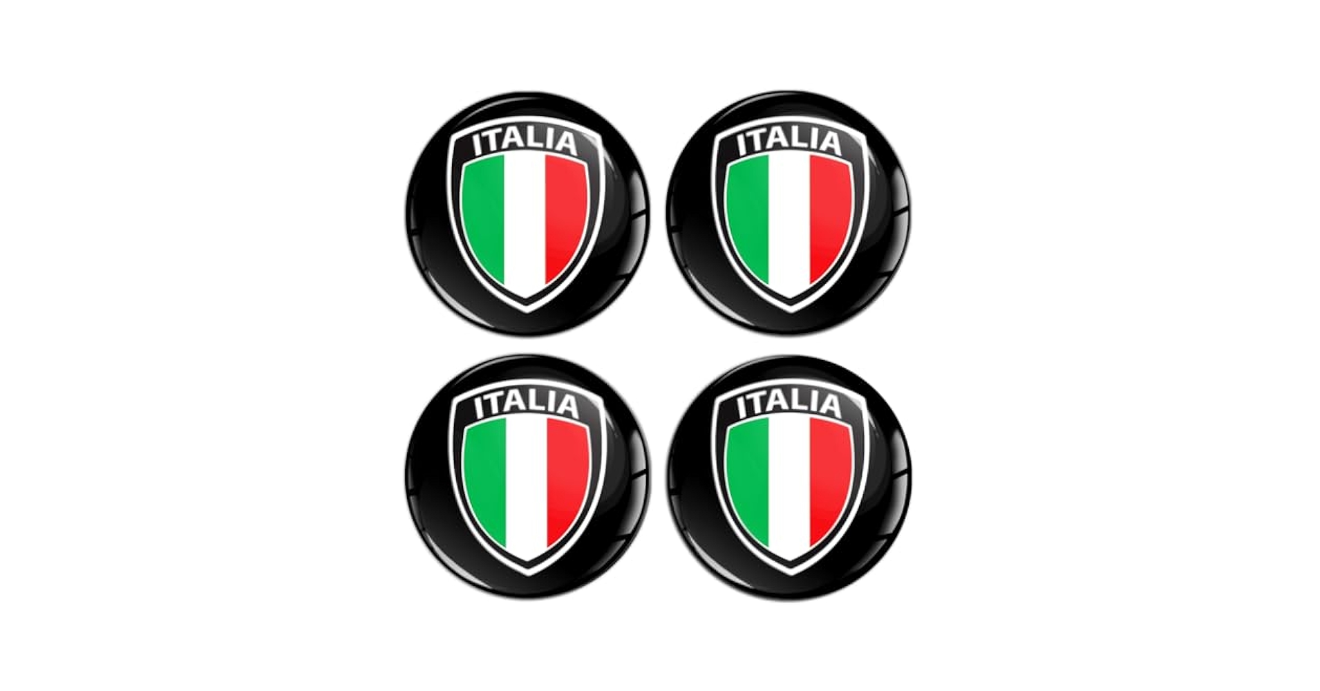 SkinoEu Adesivi Coprimozzo Bandiera Italia - 4 Pezzi Da 60mm In Vinile 3D