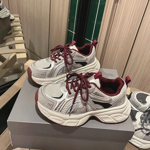 Boys Girls Shoes Kids Sneakers Tennis Running Shoes Lace-up Unisex Chunky Lightweight Breathable Walking Shoes4