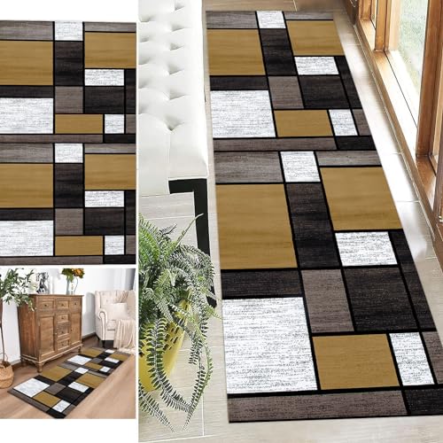 Alfombras cuadradas estrechas para pasillo, alfombra larga para pasillo, alfombra de cocina, alfombra para piso, alfombras antideslizantes para escaleras, entrada de pasillo, alfombras de pasillo - 1,