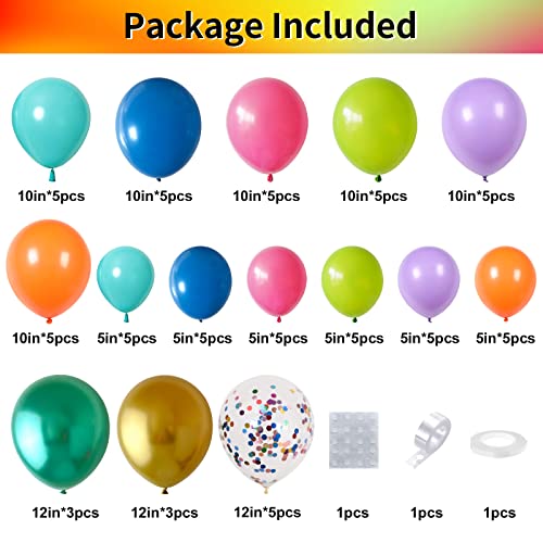 Rainbow Balloons Garland Kit, 84Pcs Circus Balloon Garland Arch Kit, Assorted Multicolor Balloons With Confetti Balloon For Carnival Circus Wedding Birthday Baby Shower Graduation Party Decorations #TOP1