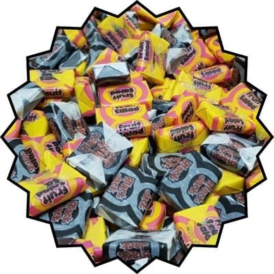 Fruit Salad Black Jacks - 500g - Original Retro Fruit Salad Black Jacks Assorted Sweets Pick and Mix for Sharing, Gifts, and Parties, 500g Bulk Bag. From Bentley & Ackerma Sweet Shop.