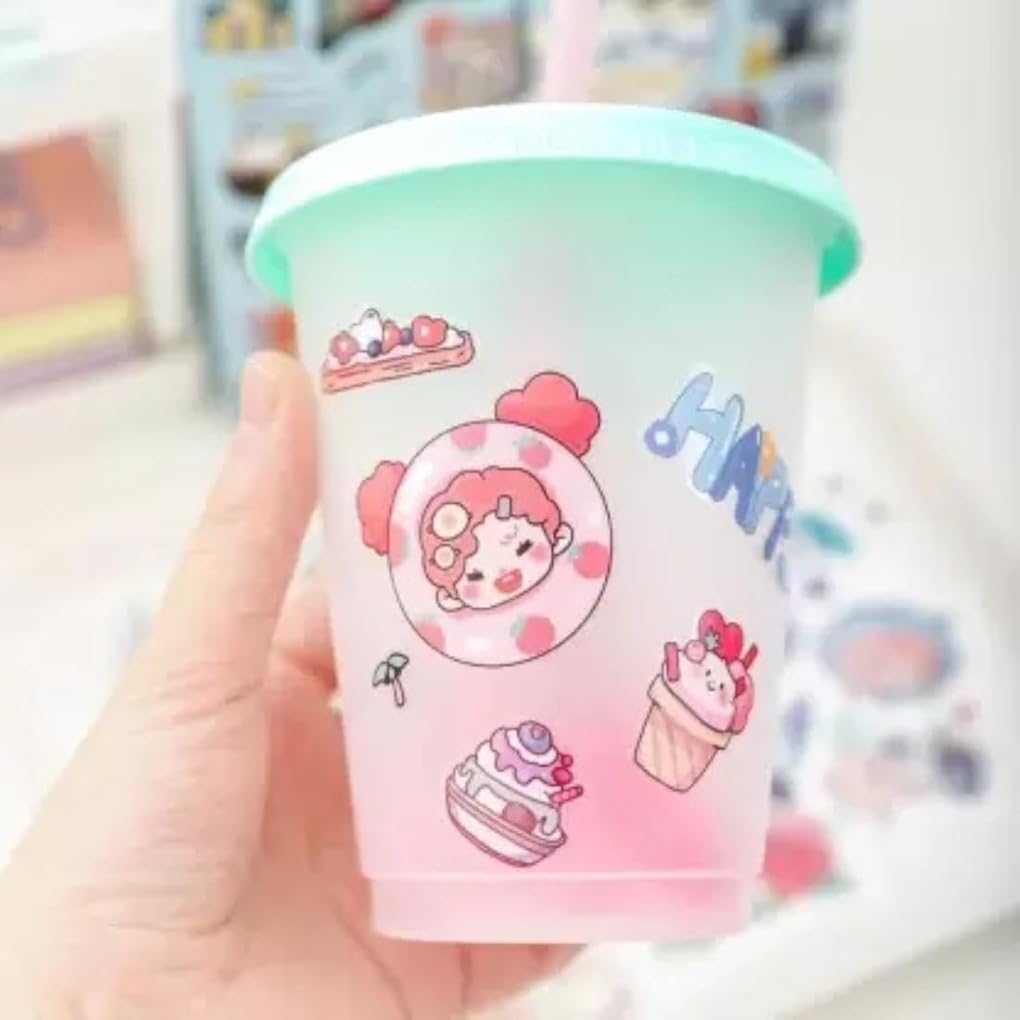 Kmcho Kawaii Stickers Set for Kids and Teens, Creative Stickers Set for Scrapbooking and Journaling, Cute Waterproof Vinyl Decals for Laptops, Water Bottles, Notebooks, Crafts 4
