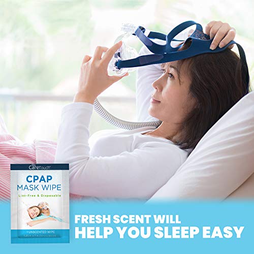 Image of Care Touch CPAP Travel Mask Wipes - 40 Individually Wrapped Unscented Wipes - Cleans CPAP, BiPAP, or Other Pap Masks