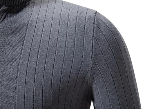 Cárdigan de punto para hombre ajustado con cuello alto para invierno 3