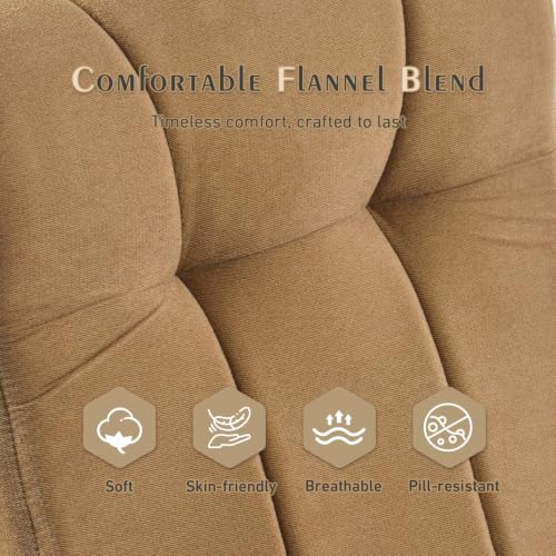 Image of Solid Wood Glider Rocking Chair with Ottoman, Cushion Set, Dark Coffee