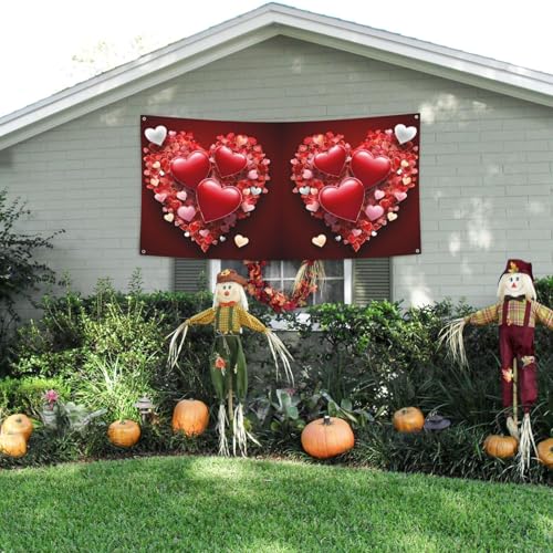 MINDBBDFJ Valentine'S Day Print Banners And Signs For Outdoor/Indoor,Personalized Banner Customizable Parties Halloween Banner (180x90cm)3
