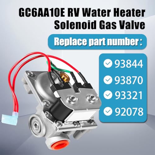 Image of GC6AA10E 93844 RV Water Heater Solenoid Gas Valve Replacement Fit for Atwood 6 and 10 Gallon Water Heaters Replace GC10A-4E G6A-8E G6A-6E G6A-4E G10-3E and Replace 93870 93321 92078