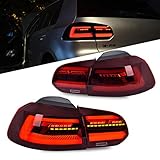 HCMOTIONZ Tail Light Assembly for VW Golf Mk6 Golf 6 MK6 GTI GTD R TSI 2008-2013 with Start-up Animation Sequential Turn Signals/LED Brake Reverse Light Passenger & Driver Side