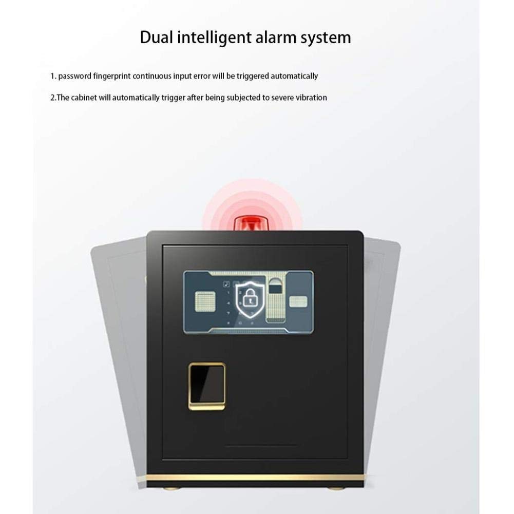 Caja Fuerte, Caja Fuerte Mediana para Caja de Seguridad del hogar con código y anulación de Emergencia montada en la Pared o en el Piso para Joyas, Dinero, Documentos (Negro)